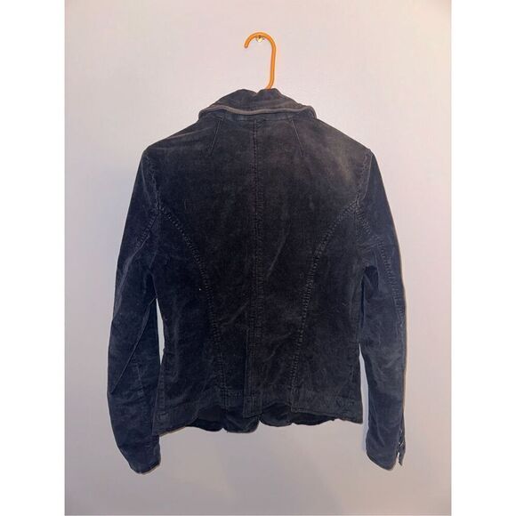 Free People Women's Corduroy Jacket 2 Button Closure Sz M Charcoal Black - Picture 4 of 4